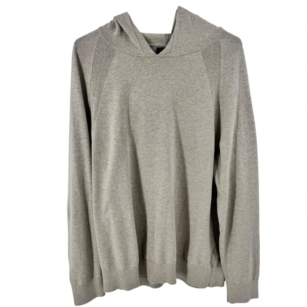 Banana Republic Mens Light Beige 100% Cotton‎ Raglan Knit Pullover Hoodie Large